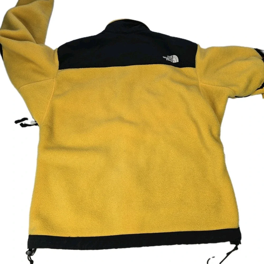The North Face Denali Fleece Jacket Yellow Black Mens Small Full Zip Polartec‎